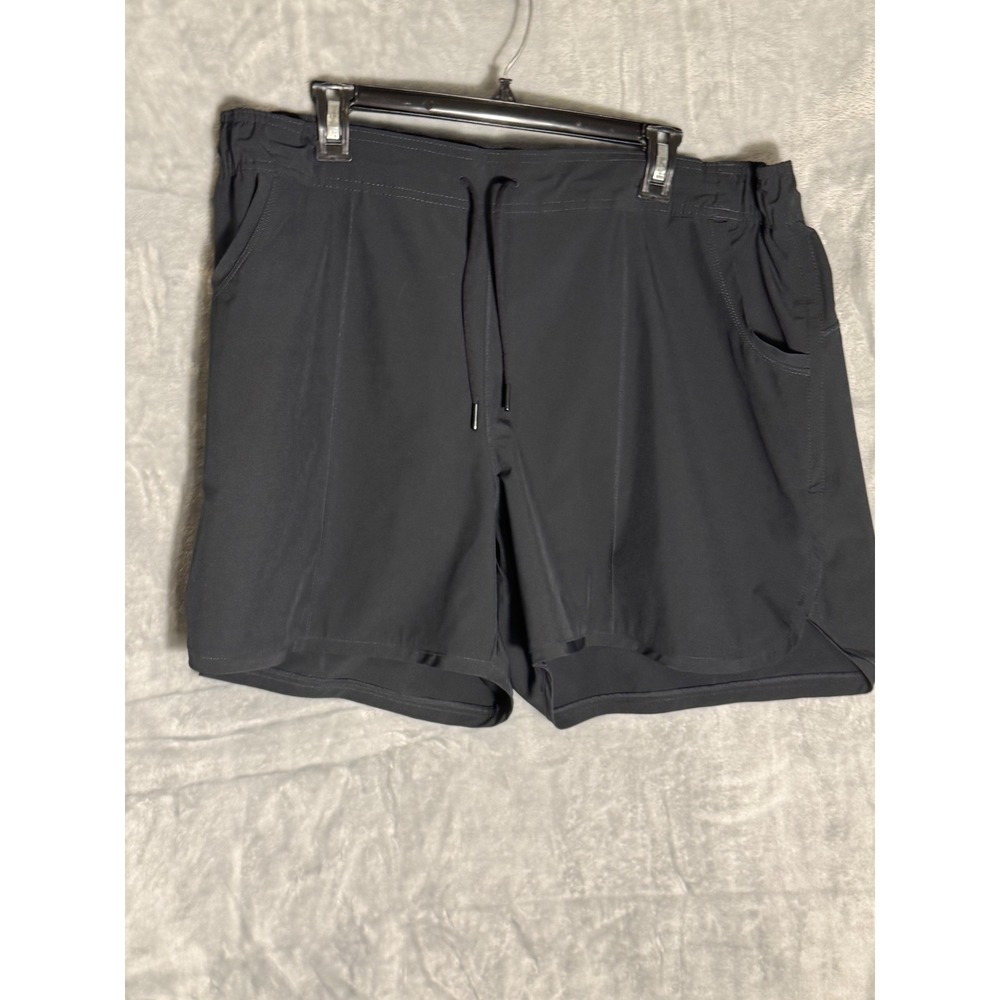 Lands End Womens 20W Black Active Shorts Drawstring Pockets Stretch Hiking Gym